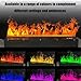 3D Water Vapour Electric Fireplace with Automatic Water Filling, Touch Screen and Remote, 128 Colour Flame Effects, Ultra-Thin Brushed Stainless Steel Panel, Indoor Ambient