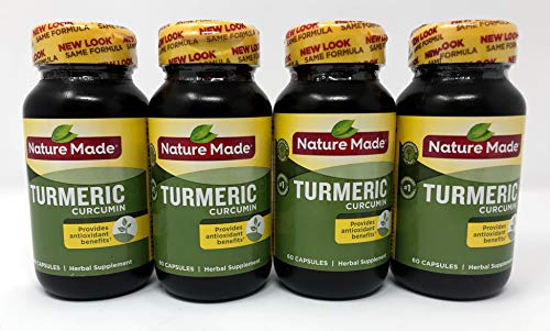 Nature Made Tumeric Capsules 500 Mg, 60 Count , Pack of 4