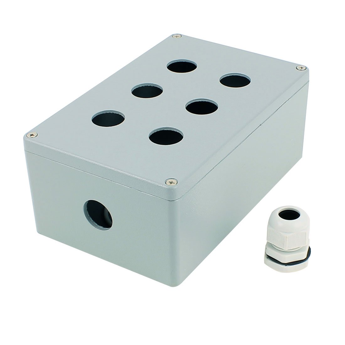 Aexit Boîte de commande étanche pour interrupteur à bouton-poussoir en métal étanche à 6 boutons-boutons avec presse-étoupe PG16 (989d619649305a8fed9449ac6ddbf384)
