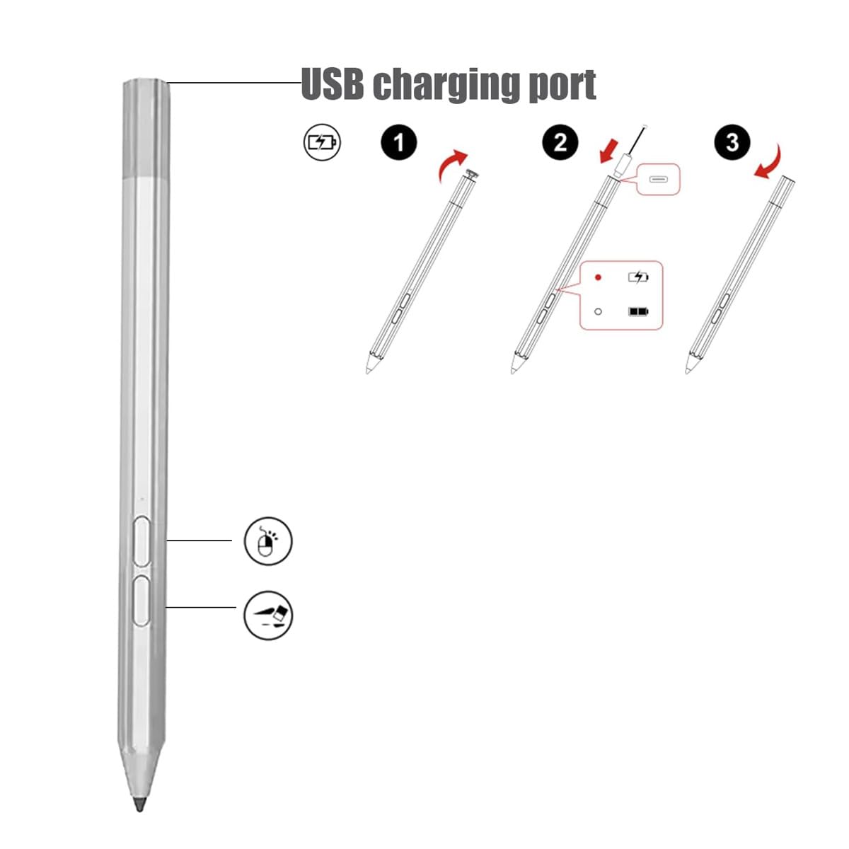 Penna stilo di ricambio Touch Screen Precision Pen 2 (2023) per Lenovo Precision Pen 2 (2023) (ZG38C04470) per Lenovo Tab P11 (Gen 2) Tab P11 Pro Gen 2 Pen Tab P12 Pro Pen