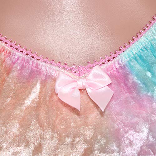 Wsevypo 2Piece Sexy Women Velvet Pajamas Shorts Set Sleepwear Straps Crop Top Sleep Shorts Lingerie Lounge Wear (Tie Dye Pink, Medium) #TOP4