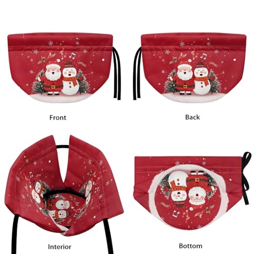 Image of Xoenoiee Christmas Santa Snowman Music Notes Pattern Tea Cozy Tea Cosy for Teapots Keep Warm Teapot Cover Insulated Kettle Cover for Home Kitchen Table Decor