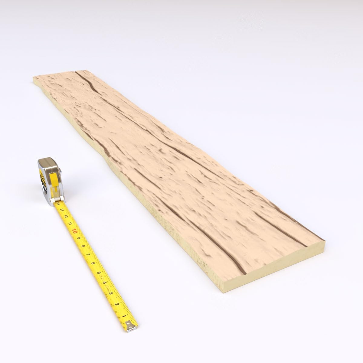 Ekena Millwork BMRWS1C0060X010X096BC 1-Sided Riverwood Endurathane Plank Faux Wood Beams, 8-in. L, Buttercream