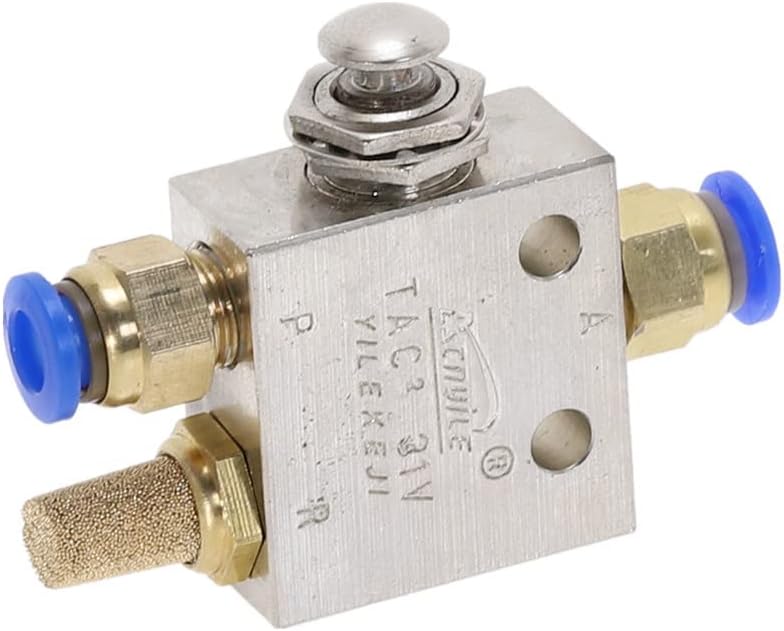Air Valve, Toggle Switch, TAC2-31P 1/8"" Male Thread 2 Position 3 Way Metal Push Button Switchs Mechanical Pneumatic Exhaust Valves Fittings