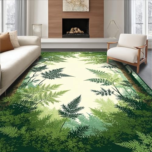 ODIKA Flatwoven High Traffic Area Rug 6x9, Verdant Canopy Round
