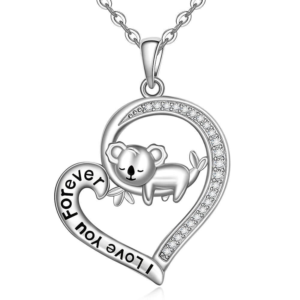 Monkey Koala Raccoon St Patricks Day Shamrock Snowflake Necklace for Women Winter Sterling Silver Holiday Christmas Gifts Jewelry