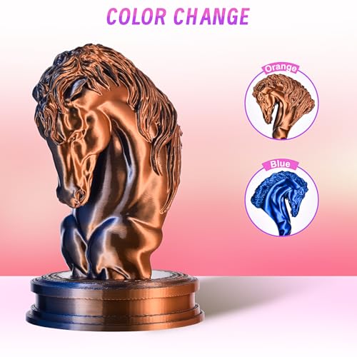 Image of ERYONE Silk Filament PLA+ 1.75mm Shiny 3D Printer Filament, Multicolor PLA 2 in 1, 1kg (2.2LBS) /Spool, HS Silk Dual Color Orange & Blue