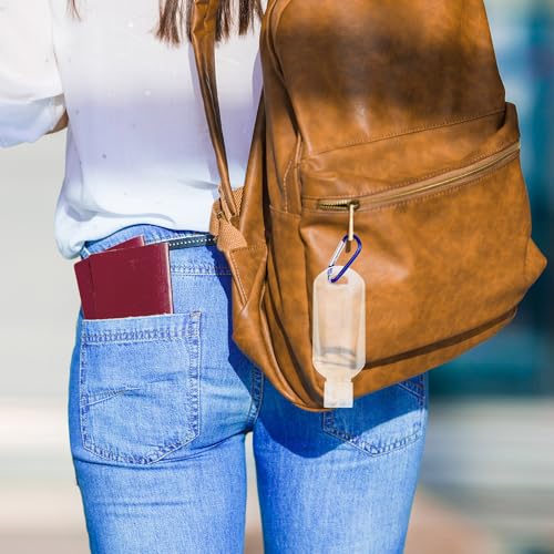 10Pcs Refillable Travel Bottles Containers with-Clip Leakproof Empty Squeeze Container Travel Portable Empty Hand Sanitizer Bottles,Containers for Toiletry Shampoo Lotion (Hook Color Random)3