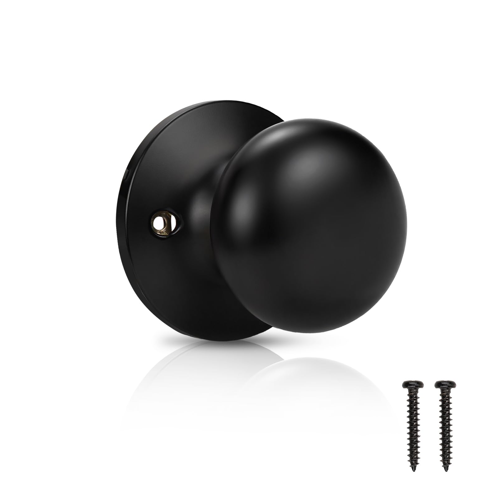 Brushed Nickel Door Knobs - Keyless Privacy -17