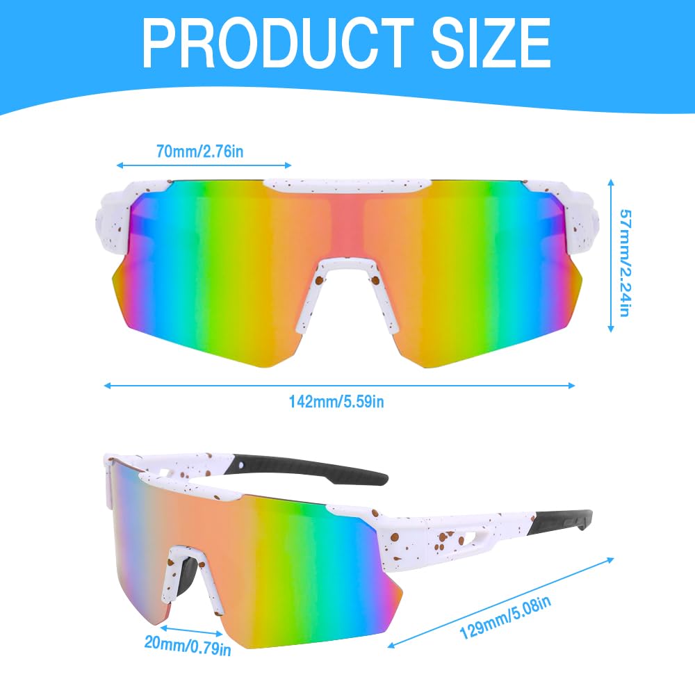Mineup Polarized Cycling Glasses for Men Women 2Pack UV400 Protection Fashionable Cycling Glasses - Image 4
