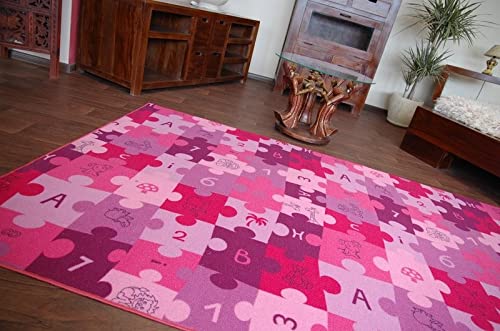 Dywan puzzle fioletowy 100 x 250 cm