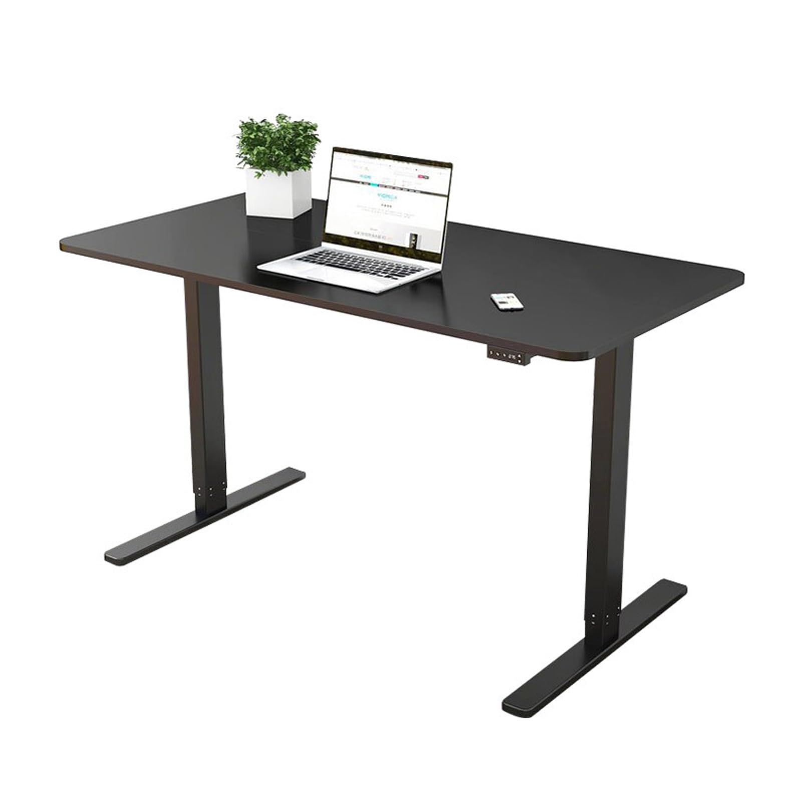 MYUYEE Standing Desk, 140/120/160Cm Intelligent Rising Desk Computer Workstation For Sturdy Writing (Black-120X60Cm)