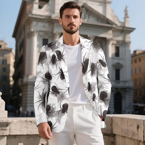 1 Button Mens Blazer Notched Lapel Suit Elegant Slim Fit Lightweight Sports Coat Business Casual Jackets2