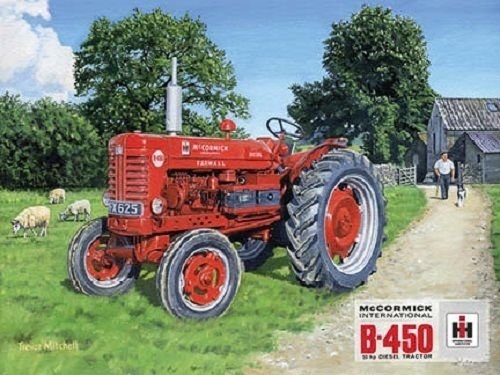 Original Metal Signs Farmall B450 - Targa in Metallo, 40 x 30 cm