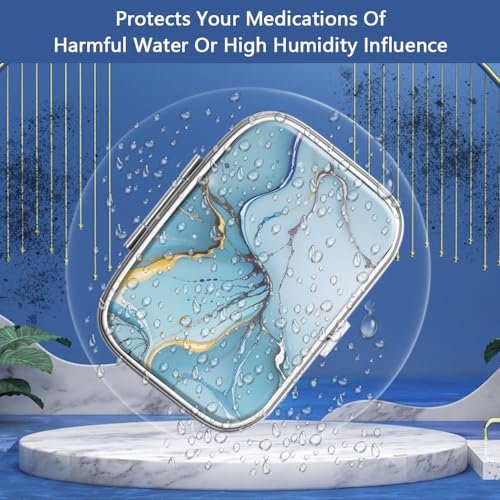 Image of Pill Box 2 Compartment Medicine Pill Case,Portable for Pocket or Purse Pill Box Decorative Metal Medicine Vitamin Organizer Unique Gift(4PCS)