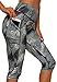 FITTOO Capri Running Donna con Tasche Pantaloni Yoga Leggins 3/4 Sportivi Leggings da Corsa Vita Alta Corti Fitness Gym Stampato L