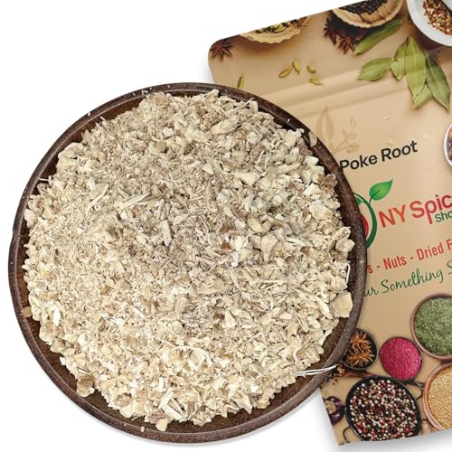 NY Spice Shop Poke Root Cut & Sifted - Dried Bulk Herb Roots Phytolacca Americana Pokeweed Plant for Herbal Tea & Tinctures - 4 Ounce