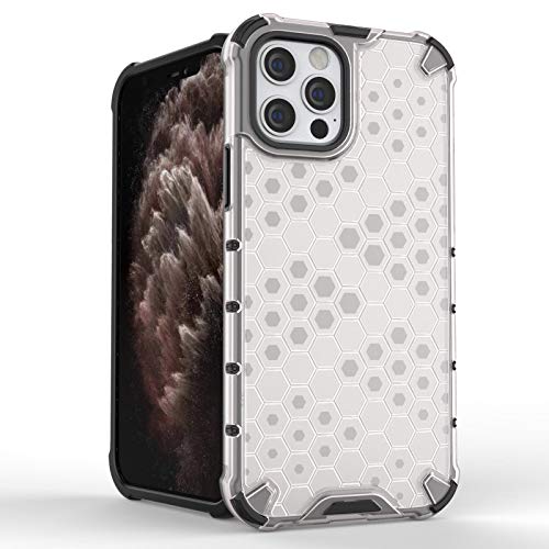 Image of Glasgow Back Case Cover Compatible with Apple iPhone 12 (Honeycomb Pattern) - Transparent