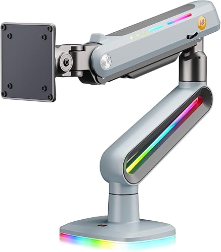 Miniatura 8 de Braza de monitor de diseño para juegos NB para pantallas de 32 a 60 pulgadas, carga de hasta 20 kg, VESA 75/100, luz RGB, resistente, ajustable en