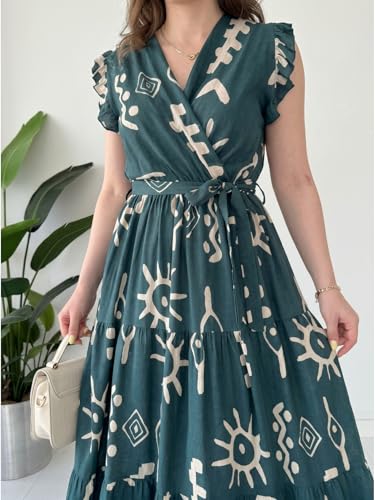 Image of Modestouze Attires Dress for Women Western Maxi Style, Indo Western Dresses, One Piece Long Gown, A Line Flared Pattern, Ethnic Look Outfit for Women