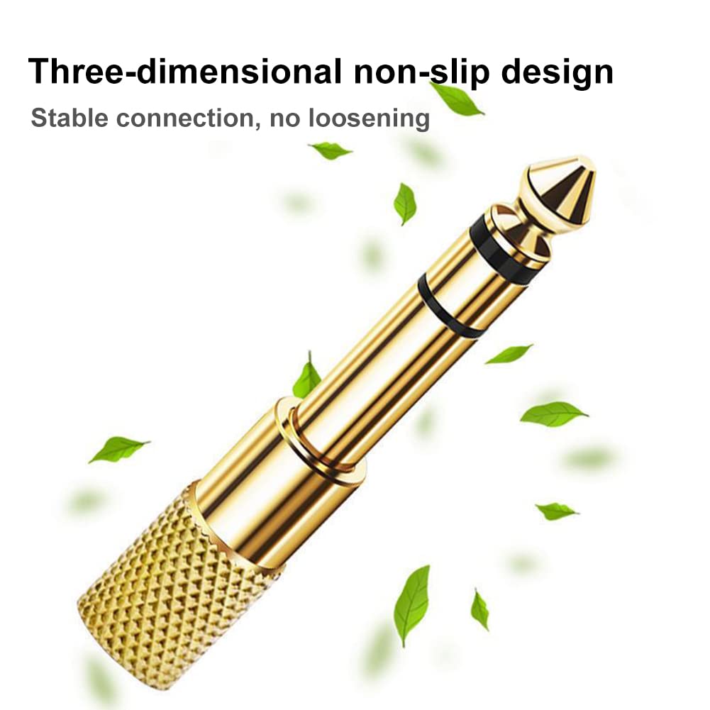 Adaptateur Jack Stereo 3,5 Mm Mâle - 6,35 Mm, Femelle Noir (plaqué Or