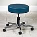 5-Leg Spin-Lift Stool, screw adjustable, aluminum base with backrest