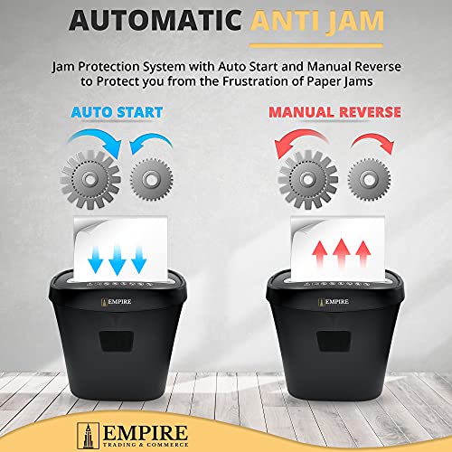 اداة تقطيع الورق من امباير للتجارة والتجارة مكونة من 6 ورقات، 15 لتر، شديدة التحمل للمنزل والمكتب، مشابك ورق ممزقة ودبابيس وبطاقات الائتمان (OS050C اسود)