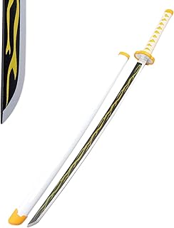 PICFEA Japanese Anime Katana Bamboo Blade Nichirin Sword for Anime Fans Cosplay Katana Demon Slayer Anime Characters Weapon Sword (Color : Agatsuma Zenitsu, Size : 75CM)