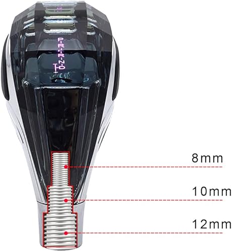 Miniatura 4 de Sakali Pomo de palanca de cambios de cristal de corte de diamante, perilla de palanca de cambios LED activada al tacto, se adapta a la mayoría de
