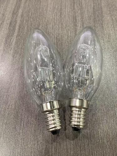 Lustaled 100W Light Bulbs E14 Dimmable Bulb Warm White 2700K SES C35 Candle Bulbs Small Screw Light Bulb Clear Glass AC220-240V Candle Light Bulb for Ceiling Light, Touch Lamps- 6Pack