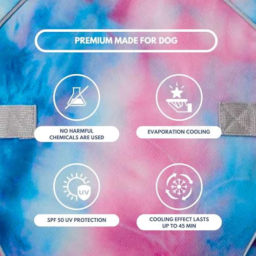Image of Spark Paws Dog Cooling Vest - SPF 50 UV Sun Protection - Summer Heat Relief Gear for Dogs, Lightweight, Evaporative Cooling - Dog Anxiety Relief Vest During Hot Days - Snowcone, Small