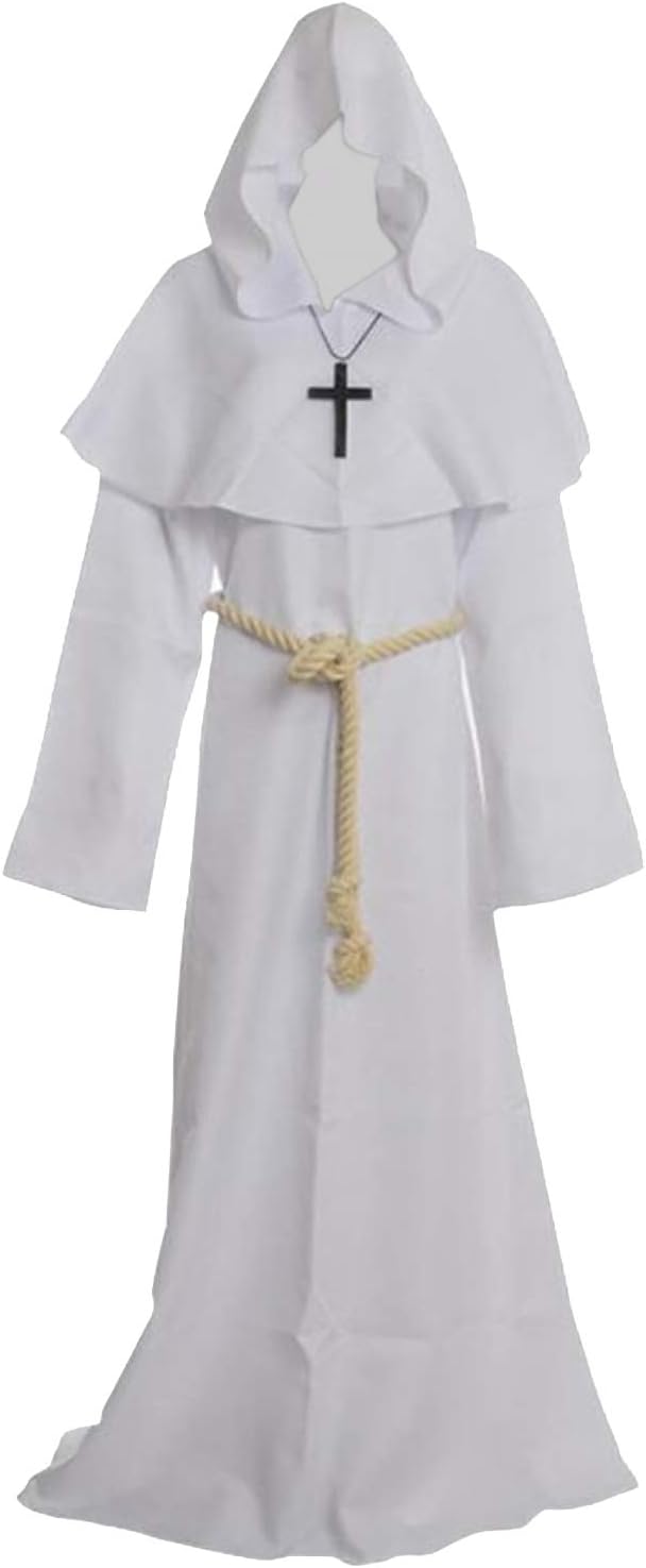 GOLDSTITCHFriar Medieval Hooded Monk Renaissance Priest Robe Costume Cosplay