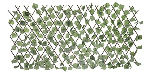 HERSIG - Celosias para Terraza Exterior - Celosia con Hojas Oscuras Decorativas (60x180cm) - Celosia Terraza - Decoracion Jardin Exterior - Celosias Decorativas Resistentes