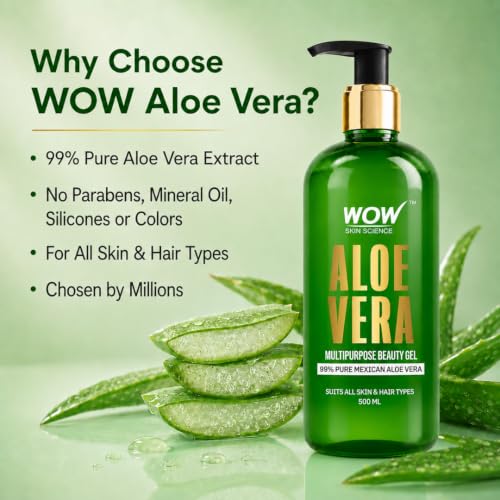 BUYWOW WOW Skin Science 99% Pure Aloe Vera Gel 500ml - Image 6