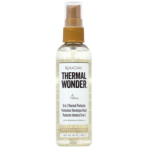 KeraCare Thermal Wonder - Protector térmico 6 en uno, 4 onzas, con moringa y marula para la humedad, protector de calor, acondicionador sin