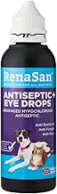 RenaSan Antiseptic Eye Drops (60 ml) – Eye Disinfection, Alcohol-Free, Non-Irritating and Natural Eye Cleaning Solution for Dogs, Cats, Reptiles, Poultry, Avian & Livestock (PACKAGING MAY VARY)
