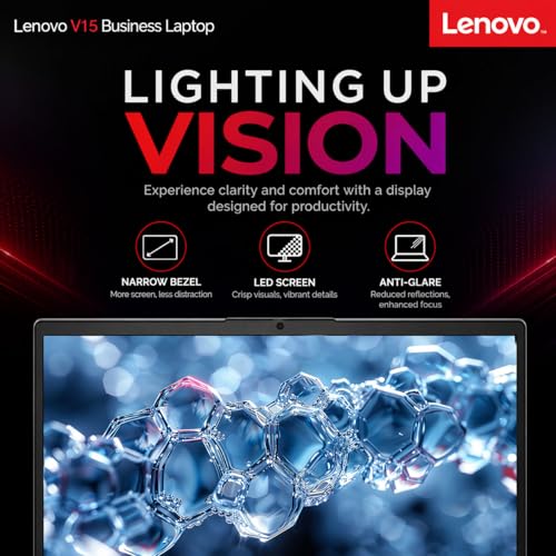 Image of Lenovo V15 Business Laptop, Next-Gen Intel Quad-Core Processor, 15.6 inch FHD 1080p IPS Display, 32GB DDR5 RAM, 1TB SSD, Wi-Fi 6, RJ-45, Dolby Audio, Windows 11 Pro w /MS 365 for the Web, no Mouse