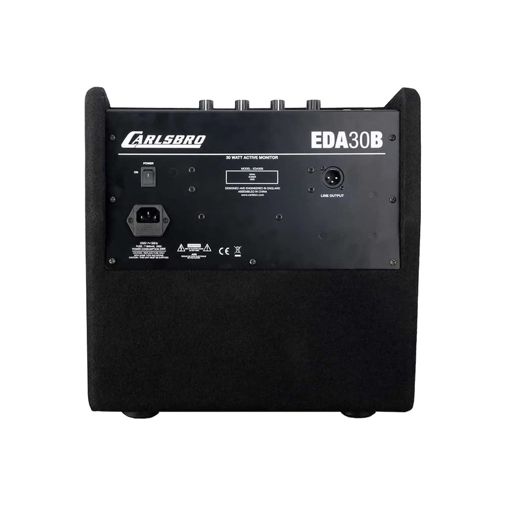 Carlsbro EDA30B - Kit di altoparlanti elettronici per batteria con riproduzione Bluetooth, amplificatore integrato da 30 W, driver coassiale da 10" e controlli EQ per esercitazioni domestiche e