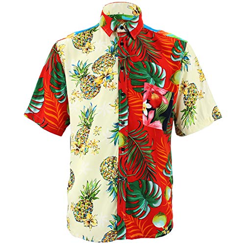Chemise tropicale originale style patchwork coloré à manches courtes 18.5 - 3