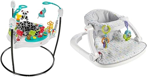 Fisher-Price Juego de gorila y silla portátil para bebés con juguetes y música