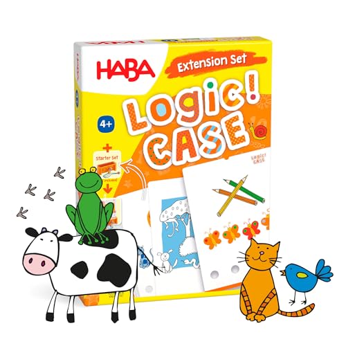 HABA Logic Case Extension Set: Animals, Travel & Car Games for Kids Ages 4-8, Toddler Flash Cards, Educational Puzzle Games & Brain Teasers