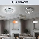 Warmiehomy 42cm Crystal Chandelier, Modern Crystal Ceiling Light 3 Layers,42W,Round Flush Mount LED Ceiling Light with K9 Crystals for Living Room Bedroom Dining Room Hallway(6500K Cool White) - Image 5