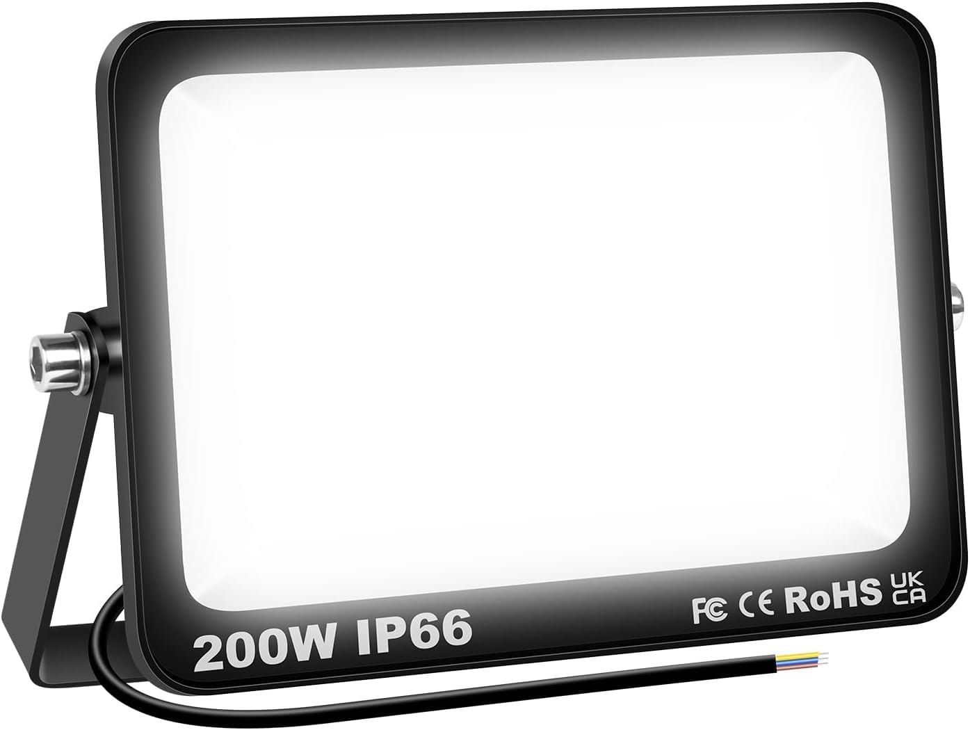 YOJZMA Outdoor LED Flood Lights 200W 20000LM Super Bright Security Light IP66 Waterproof Yard Lights 6000K Cool White Floodlight for Garage Garden Stadium Backyard Yard [Energy Class E]