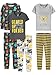 Produktbild Simple Joys by Carter's Baby-Jungen 6-Piece Snug Fit Cotton Pajama Pyjama-Set, Dunkelgrau Monster/Grau Helden/Weiß Lkws/Streifen, 4 Jahre (3er Pack)