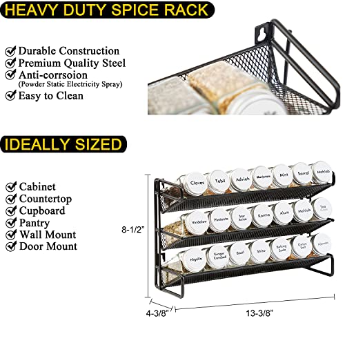 image for SpaceAid Spice Rack Organizer with 21 Spice Jars, 386 Spice Labels, Ch