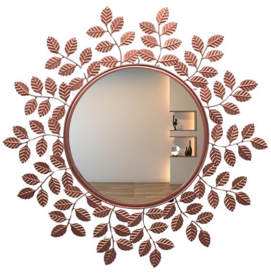 Buy Furnish Craft Designer Gold Leaf Framed Round Mirror for Wall