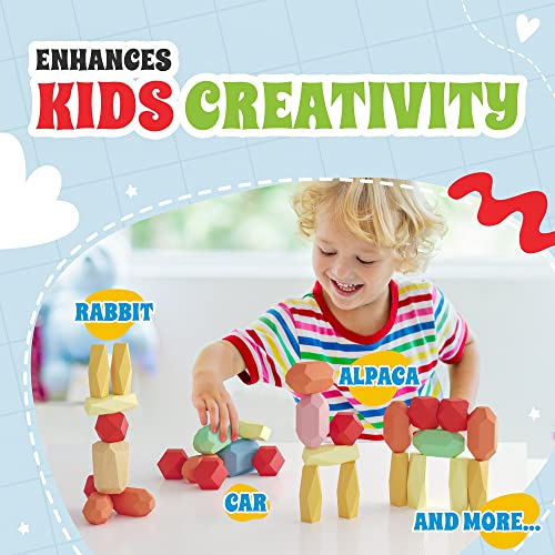 Eversmart 510 36 Pcs Wooden Stacking Blocks – Montessori Toys thumb #3