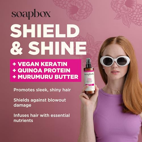 Soapbox SPX06958 Heat Protectant Spray, 8Oz - Strengthening Hair Care, 3-In-1 Heat Protection, Shine Boosting, Anti Frizz Hair Spray, Vegan, Silicone Free thumb #4