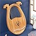 Lap Harp 16 21 24 Strings Lyre Harp Mahogany Wood Piano Stringed Musical Instrument With Tuning Wrench Spare for Beginners(16 Strings Wood-1)