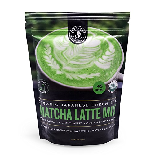 Jade Leaf Organic Matcha Latte Mix - Cafe Style Sweetened Blend - Sweet Matcha Green Tea Powder [16oz Pouch]